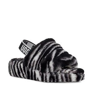 UGG Fluff Yeah Slide Zebra Women S Sheepskin Slipper Sandals